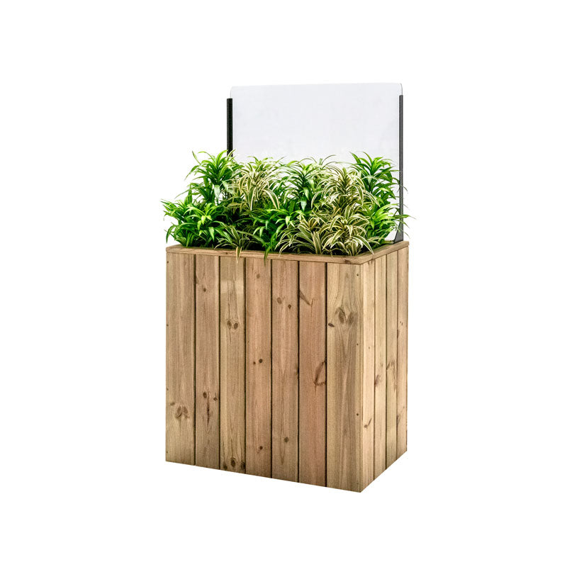 Jardinera Alta De Madera Autoportante Con Cortavientos 60 Cm 75x44,5x80 Cm Hortalia_0