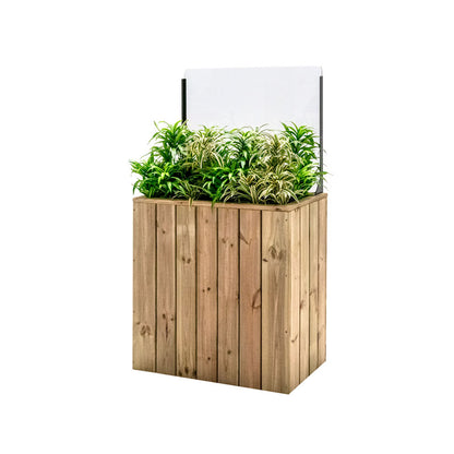 Jardinera Alta De Madera Autoportante Con Cortavientos 60 Cm 75x44,5x80 Cm Hortalia_0