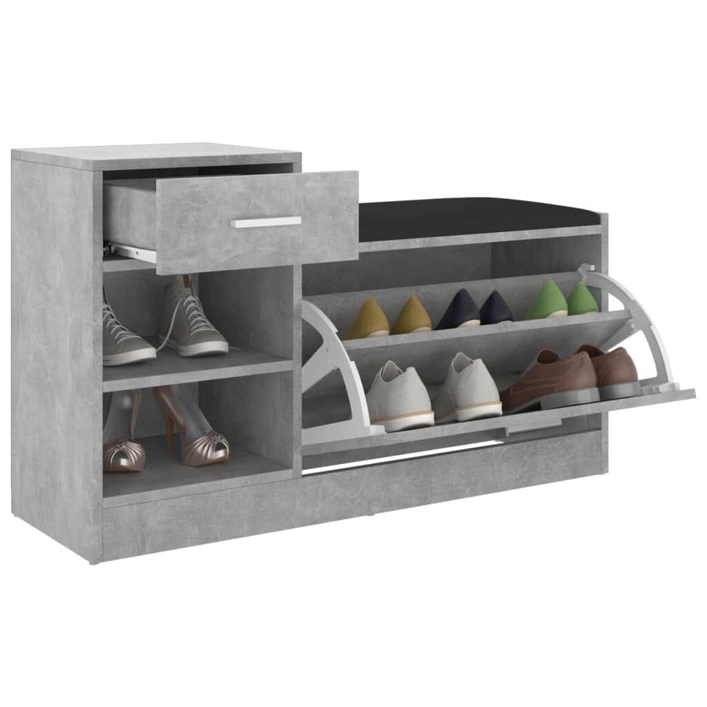 Vidaxl Banco Zapatero Madera De Ingeniería Gris Hormigón 94,5x31x57 Cm_4