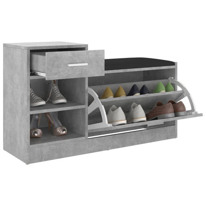 Vidaxl Banco Zapatero Madera De Ingeniería Gris Hormigón 94,5x31x57 Cm_4