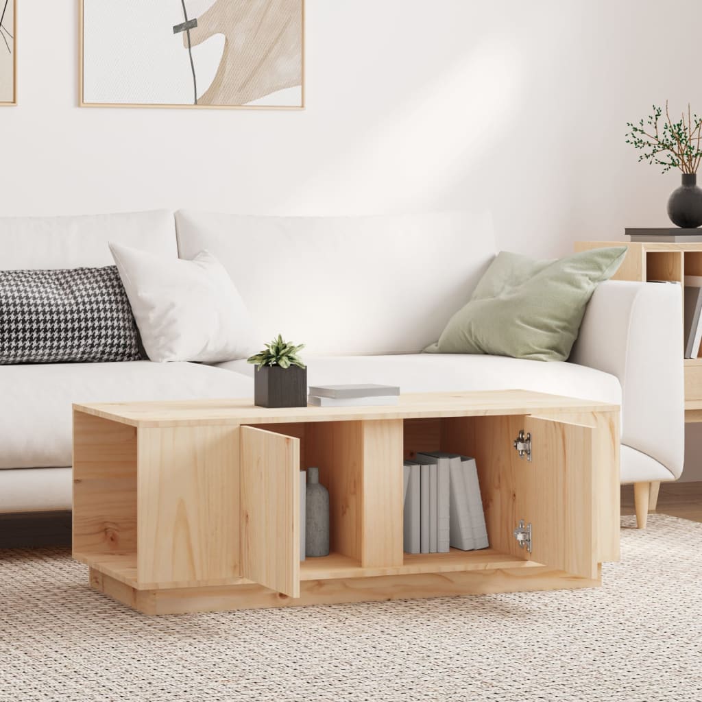 Mesa De Centro De Madera Maciza De Pino 110x50x40 Cm_1