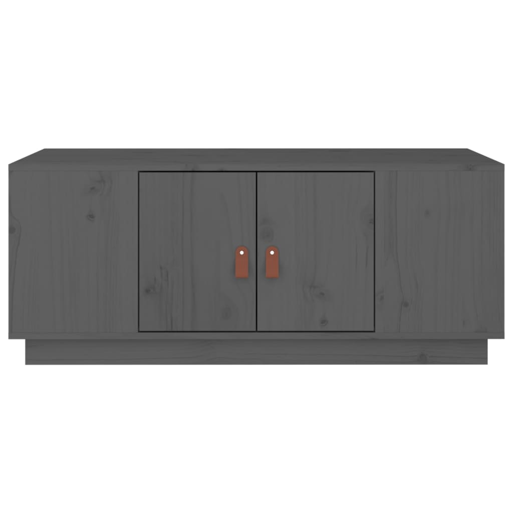 Mesa De Centro De Madera Maciza De Pino Gris 100x50x41 Cm_4