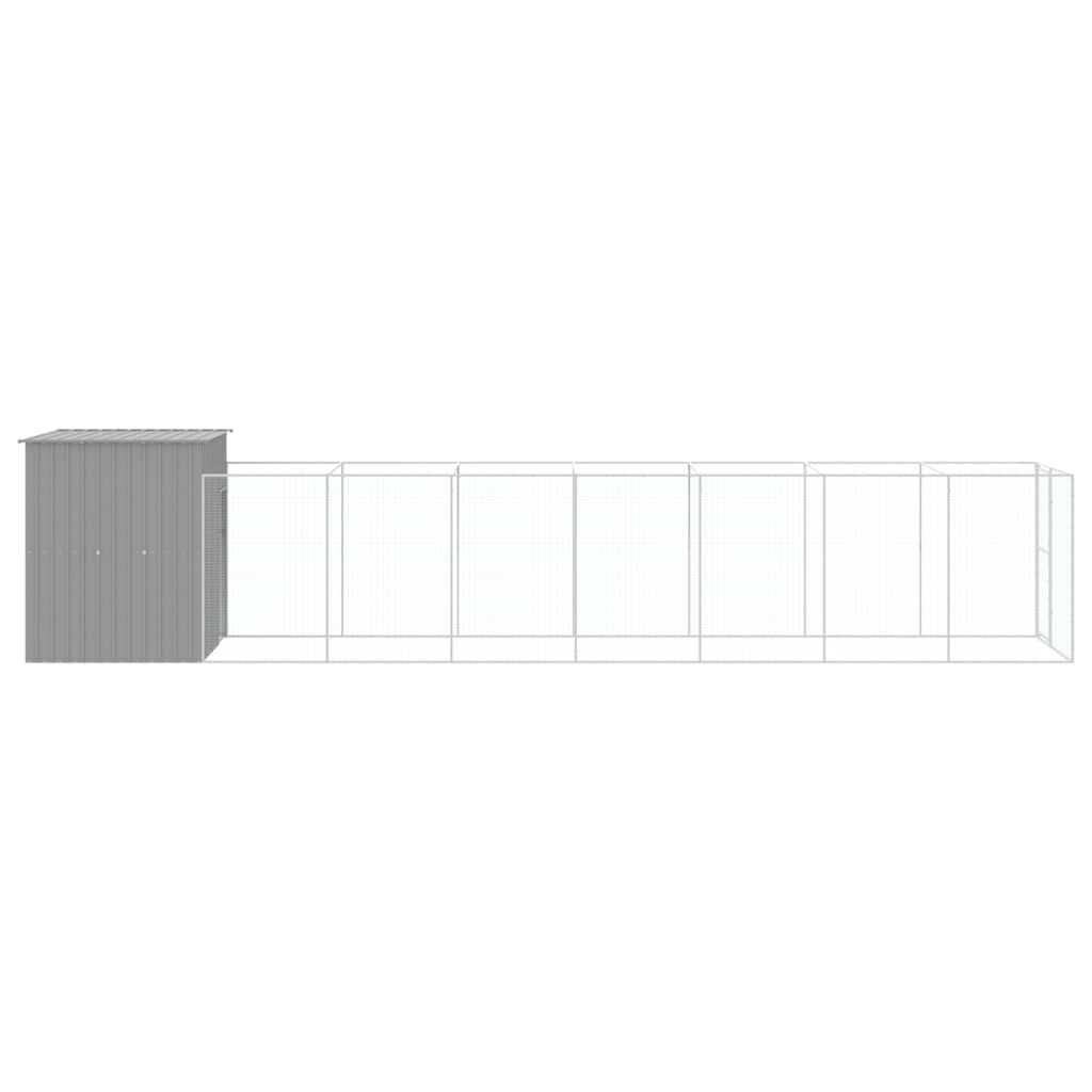 Vidaxl Caseta Perros Corral Acero Galvanizado Gris Claro 165x863x181cm_3
