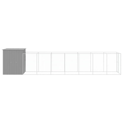 Vidaxl Caseta Perros Corral Acero Galvanizado Gris Claro 165x863x181cm_3