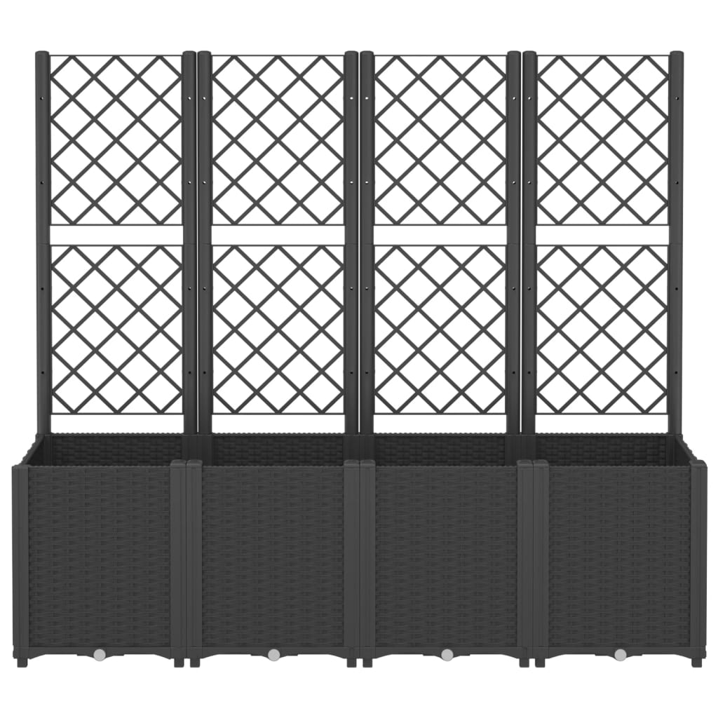 Jardinera Con Enrejado Pp Negro 160x40x140 Cm_2