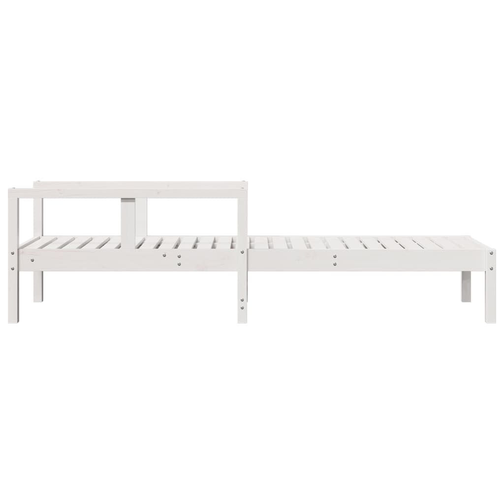 Tumbona De Madera Maciza De Pino Blanca 199,5x62x55 Cm / Vetonek_0
