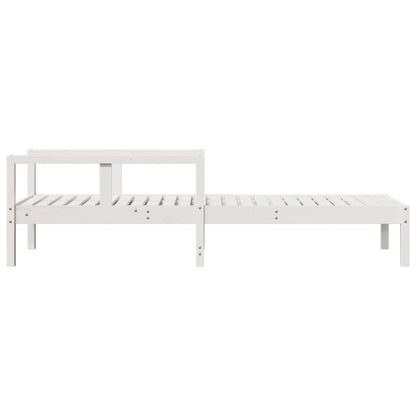 Tumbona De Madera Maciza De Pino Blanca 199,5x62x55 Cm / Vetonek_0