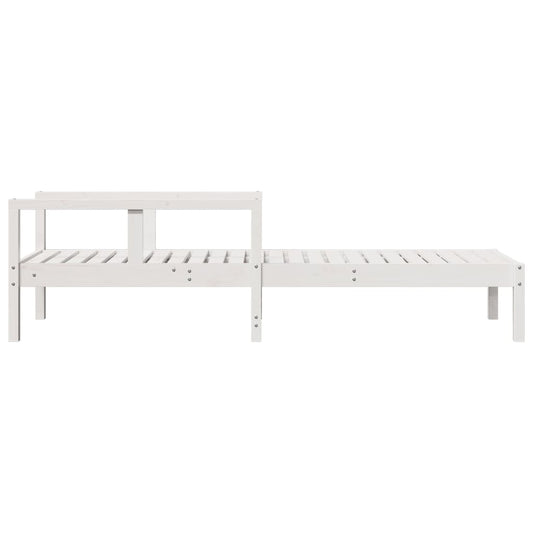 Tumbona De Madera Maciza De Pino Blanca 199,5x62x55 Cm / Vetonek_0