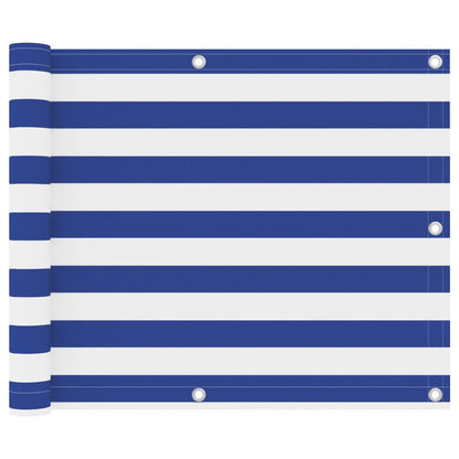 Vidaxl Toldo Para Balcón Tela Oxford Blanco Y Azul 75x500 Cm_0