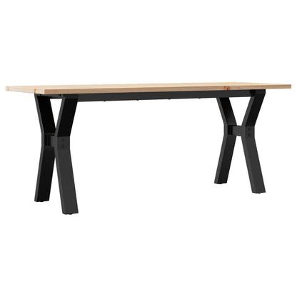 Mesa De Centro Marco Y Madera Maciza Pino Y Acero 110x40x45 Cm_0