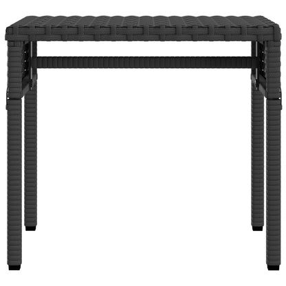 Tumbonas Con Capota Y Mesa 2 Uds Ratán Sintético Negro / Vetonek_1