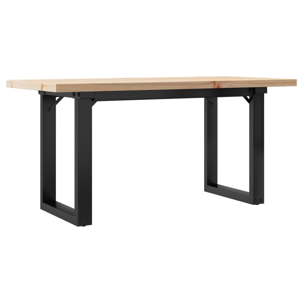 Mesa De Centro Marco O Madera Maciza Pino Y Acero 100x50x45,5cm_0