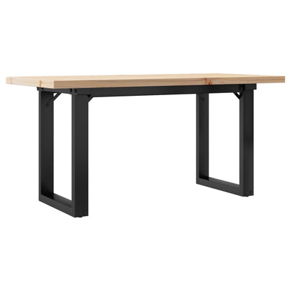 Mesa De Centro Marco O Madera Maciza Pino Y Acero 100x50x45,5cm_0