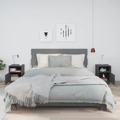 Mesitas De Noche 2 Uds Madera Maciza De Pino Gris 40x34x55 Cm_1