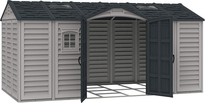 Duramax - Caseta Jardín - Apex Pro Plus 15x8 -  Pvc - Color Gris Claro Y Oscuro_4