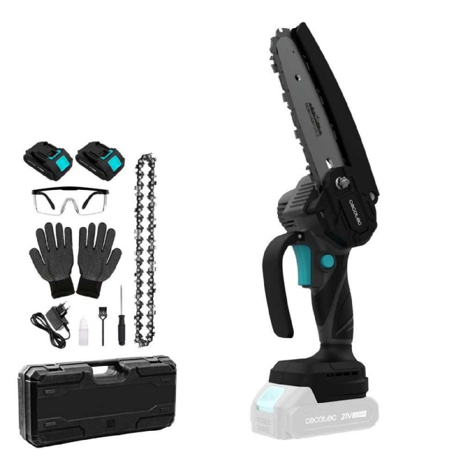 Cecotec Sierra De Podar 6 A Batería 21v Montanaforce 6000 Hand. 700w, Velocidad 24500rpm, Engrasador A Botón, Incluye 2_1