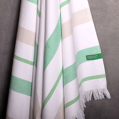 Hamman 80x165cm 350gsm 100%algodon Verde/gris Casa Benetton