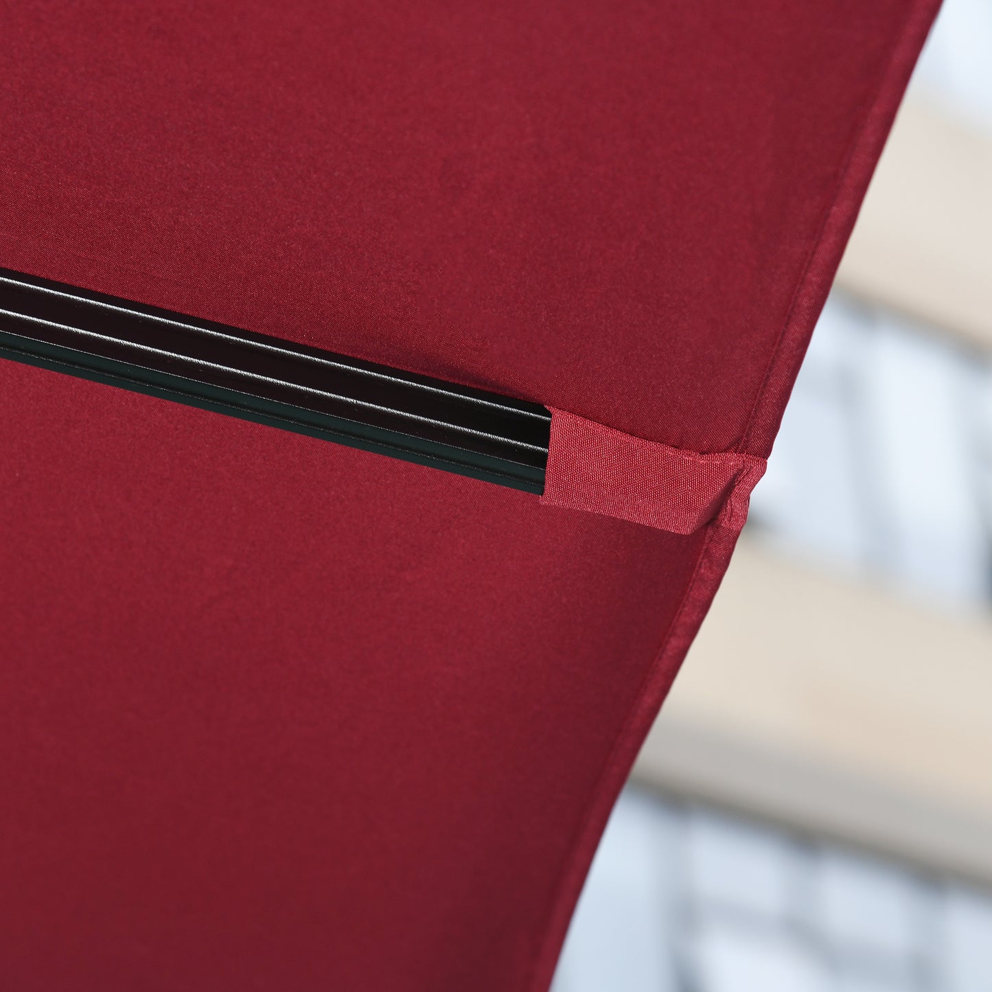 Outsunny Sombrilla De Jardín Ø300 Cm Aluminio Giratorio 360° Con Manivela Rojo_4