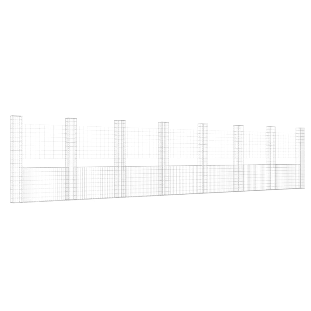 Cesta De Gaviones Forma De U 8 Postes De Hierro 860x20x200 Cm / Vetonek_0