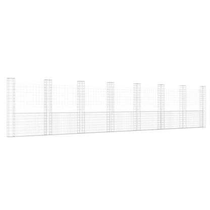 Cesta De Gaviones Forma De U 8 Postes De Hierro 860x20x200 Cm / Vetonek_0