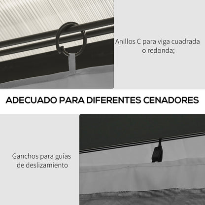 Outsunny 4 Paredes Laterales Para Cenador 3,5x2 M Sin Ventanas Gris Claro_5