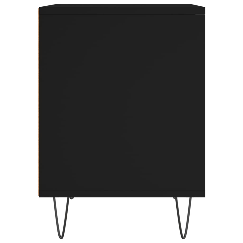 Mesita De Noche Madera De Ingeniería Negro 40x35x50 Cm_3