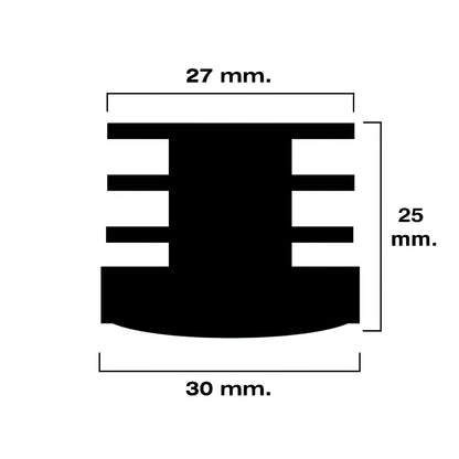 Contera Redonda Interior Negra 30mm. Blister 4 Piezas.