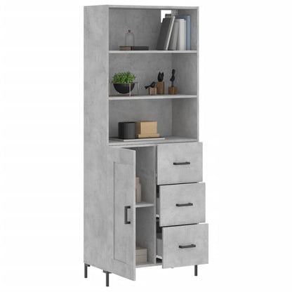 Aparador Alto Madera Contrachapada Gris Hormigón 69,5x34x180 Cm_2