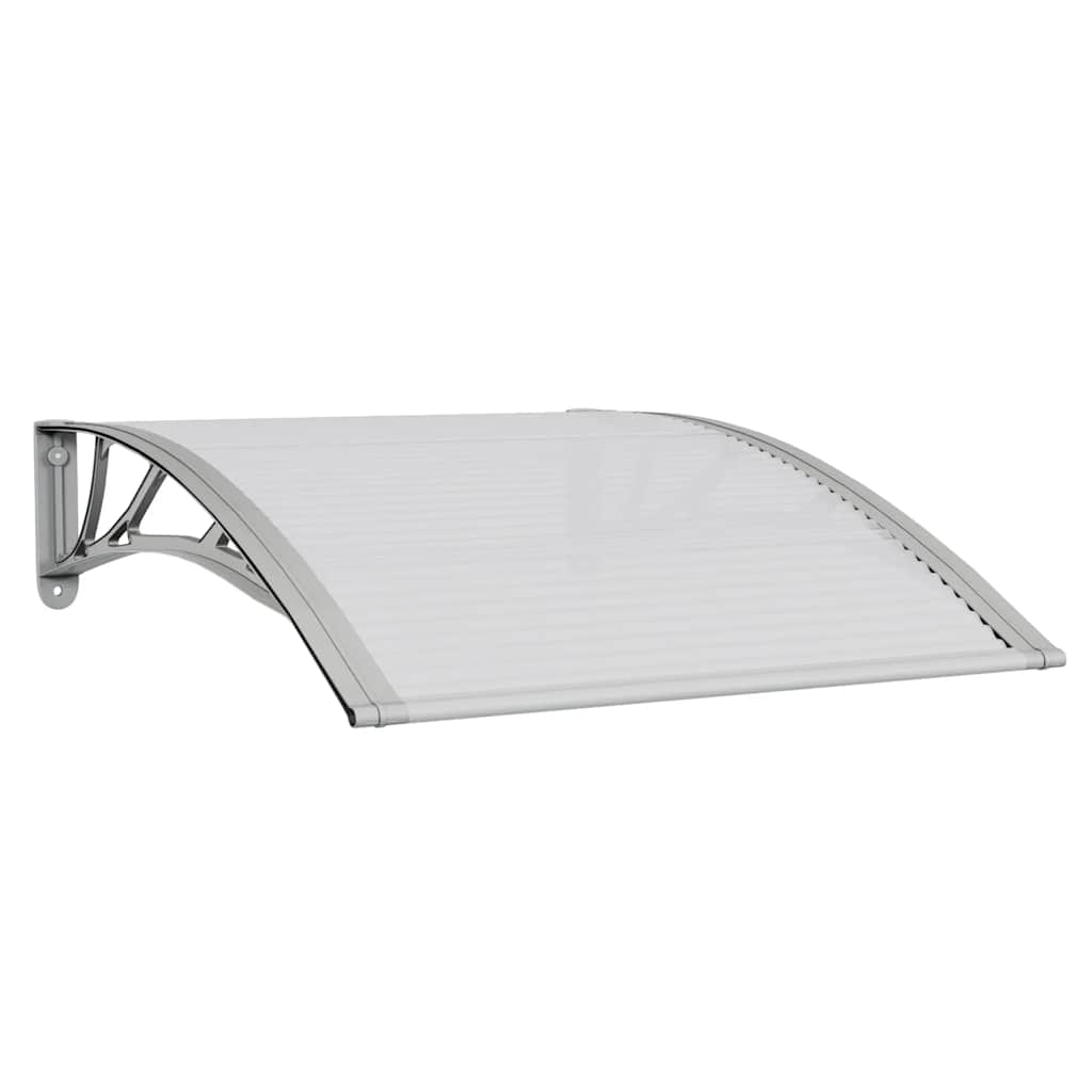 Marquesina Para Puerta Gris Y Transparente 100x75 Cm Policarbonato_0
