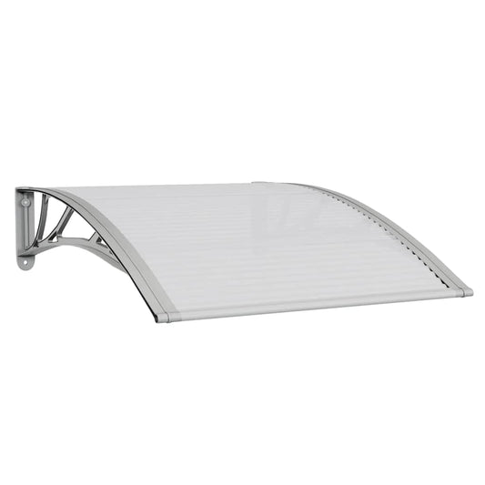 Marquesina Para Puerta Gris Y Transparente 100x75 Cm Policarbonato_0