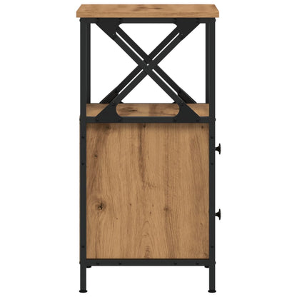 Mesitas Noche 2 Ud Madera Ingeniería Roble Artisan 34x35,5x70cm_4