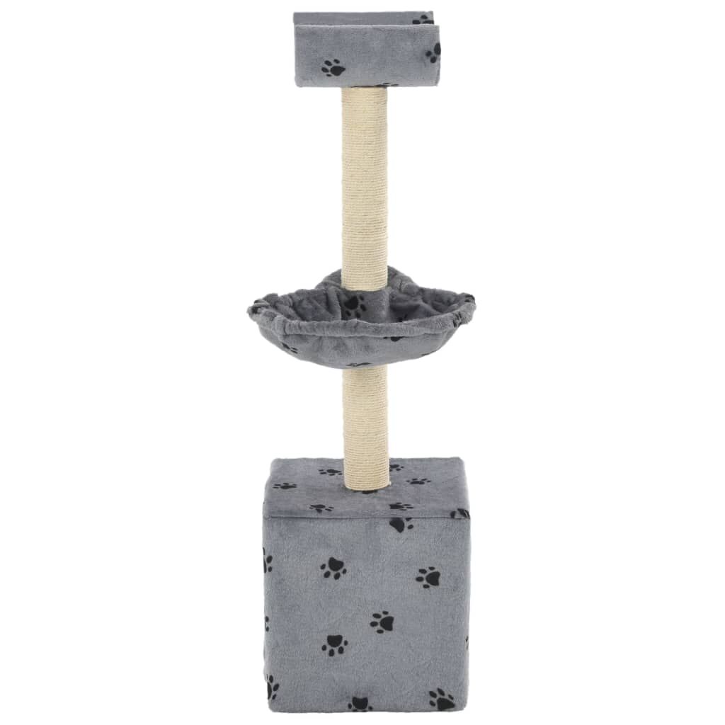 Vidaxl Rascador Para Gatos Con Poste De Sisal 105 Cm Huellas Gris_2