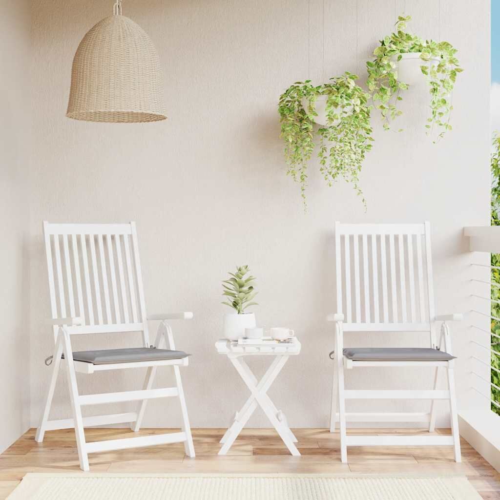 Vidaxl Cojines De Silla De Jardín 2 Uds Tela Oxford Gris 40x40x4 Cm_1