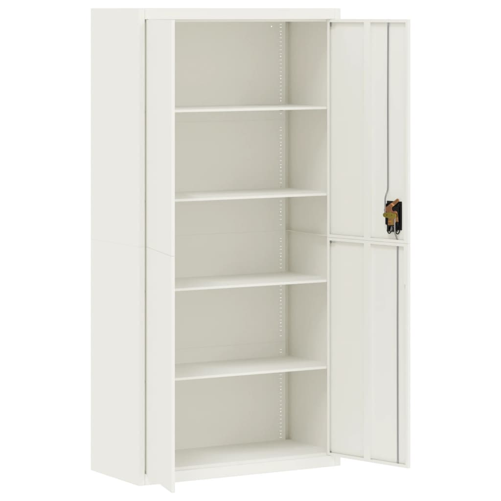 Armario Archivador De Acero Blanco 90x40x180 Cm_3