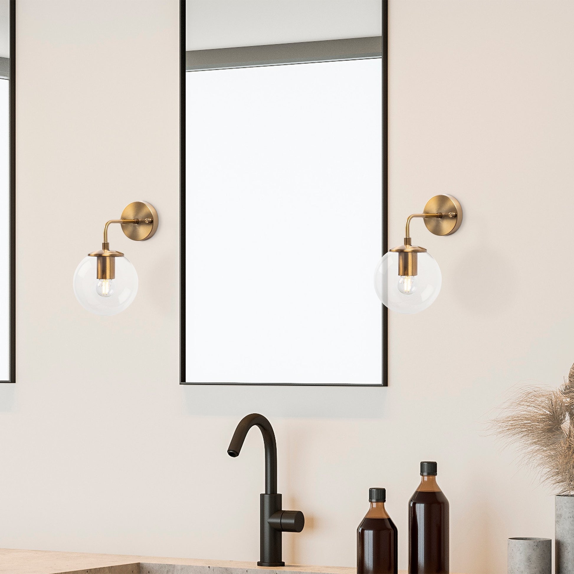 Aplique De Pared Pantalla Transparente, Metal , Vintage, 15x27x25, Casquillo E14 Max 40 W_3