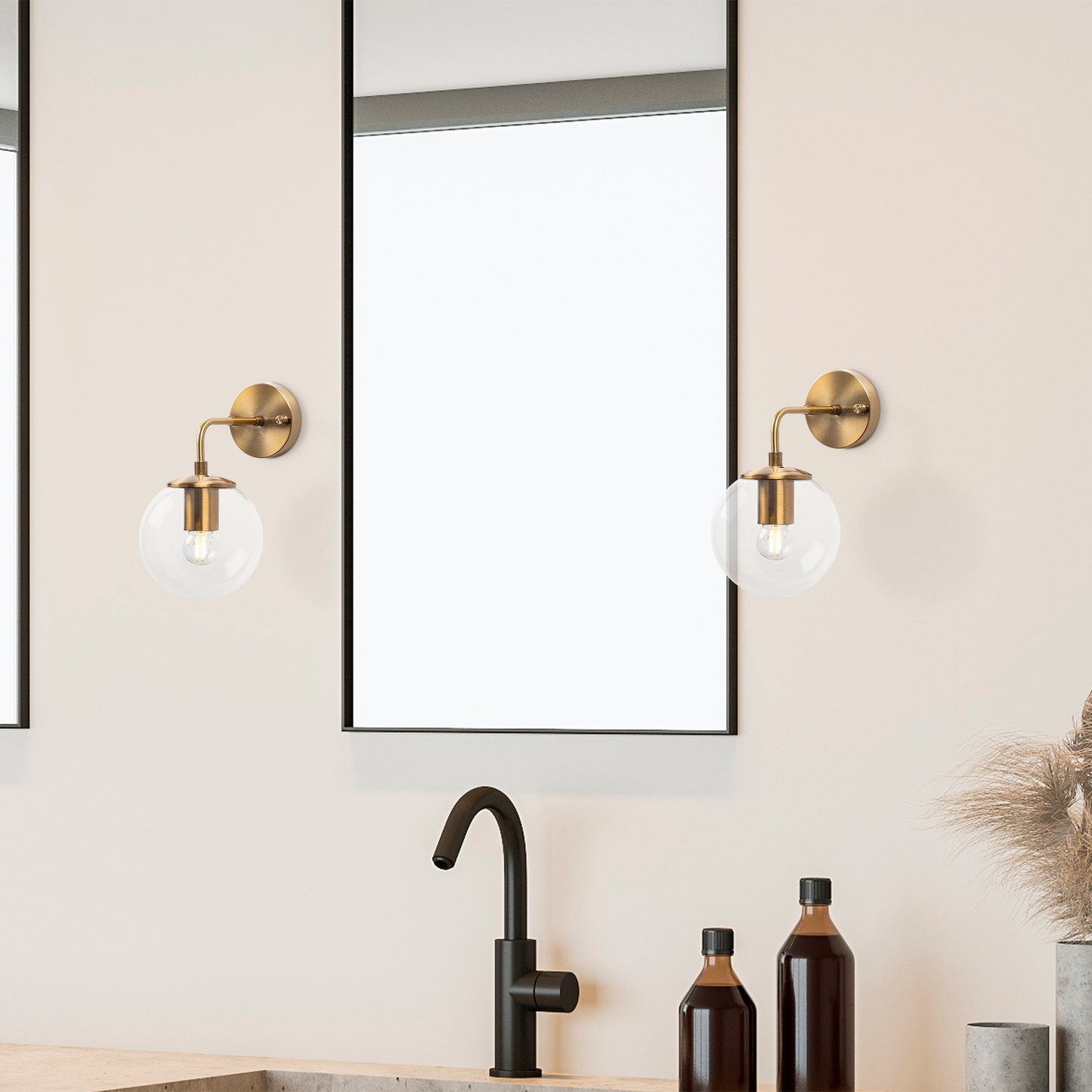 Aplique De Pared Pantalla Transparente, Metal , Vintage, 15x27x25, Casquillo E14 Max 40 W_3