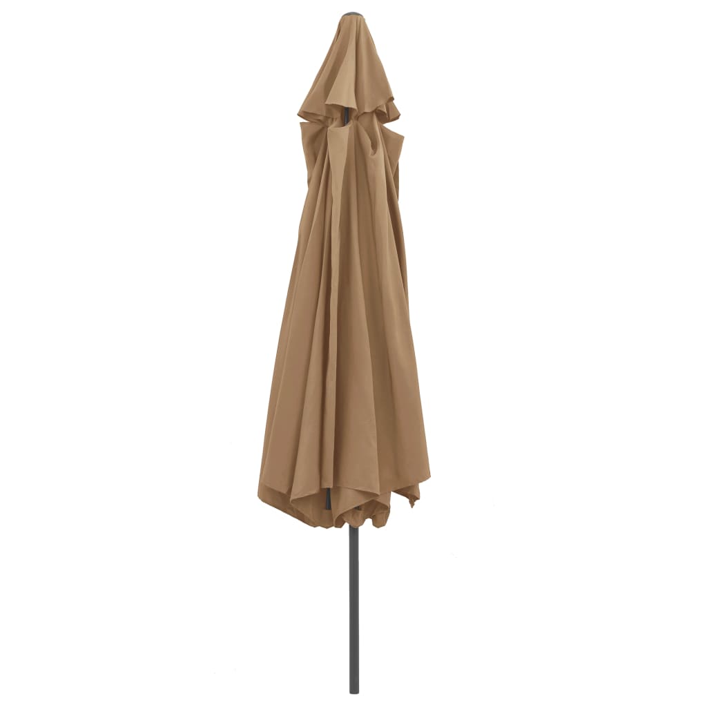 Sombrilla De Jardín Con Palo De Metal Taupe 390 Cm_2