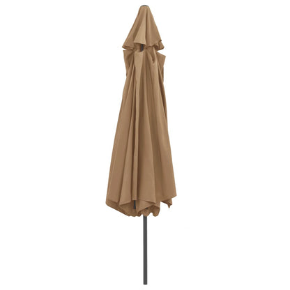 Sombrilla De Jardín Con Palo De Metal Taupe 390 Cm_2