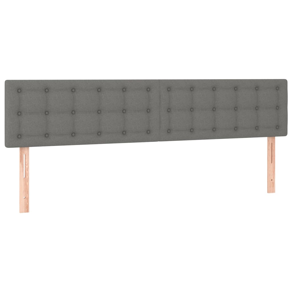Cama Box Spring Con Colchón Y Led Tela Gris Oscuro 200x200 Cm / Vetonek_4