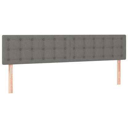 Cama Box Spring Con Colchón Y Led Tela Gris Oscuro 200x200 Cm / Vetonek_4