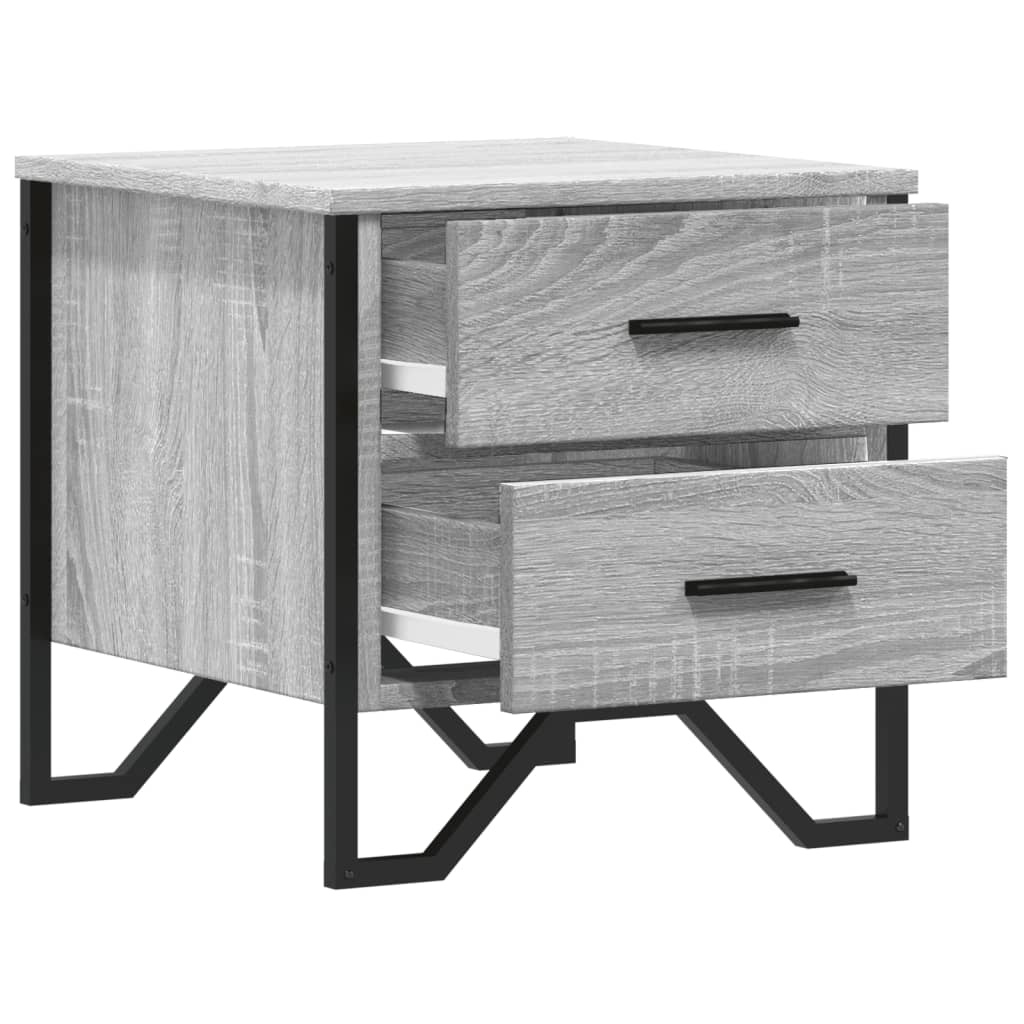 Mesita De Noche 2 Uds Madera Ingeniería Gris Sonoma 40x41x40 Cm_4