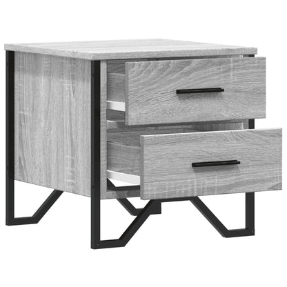 Mesita De Noche 2 Uds Madera Ingeniería Gris Sonoma 40x41x40 Cm_4