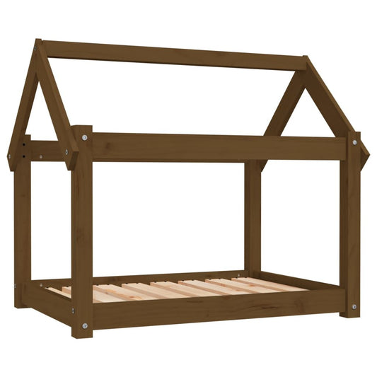 Vidaxl Cama Para Perros Madera Maciza Pino Marrón Miel 81x60x70 Cm_0