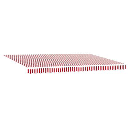 Toldo Retráctil Rojo Y Blanco 500 X 350 Cm Tela Y Aluminio_3