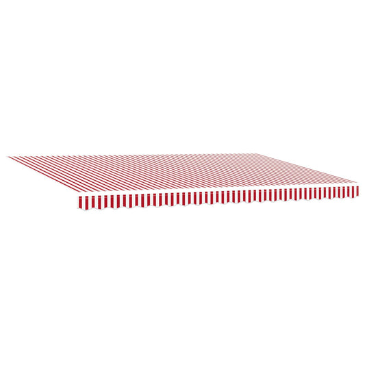 Toldo Retráctil Rojo Y Blanco 500 X 350 Cm Tela Y Aluminio_0