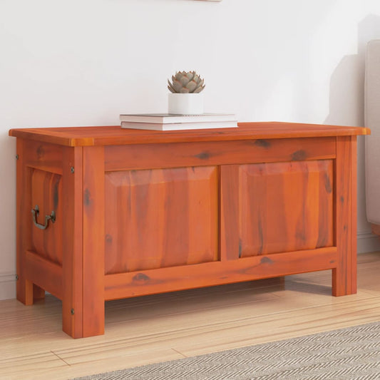 Baúl De Almacenamiento Con Tapa Madera Maciza De Acacia Marrón_0