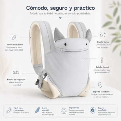 Bathby Mochila Portabebés Ergonómica Para Bebé, Portabebés Ligero Y Transpirable Con Capucha Desmontable_2