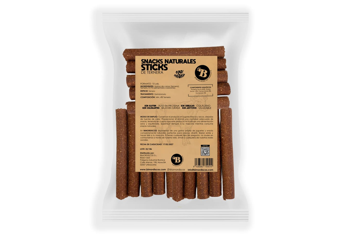 Bimordiscos Barritas Para Perros Y Gatos - Ternera - 15 Uds. 15 Uds._0