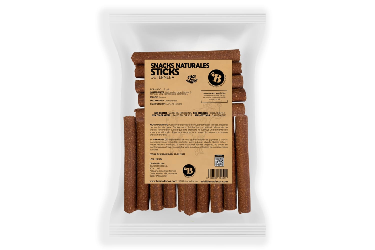 Bimordiscos Barritas Para Perros Y Gatos - Ternera - 15 Uds. 15 Uds._0