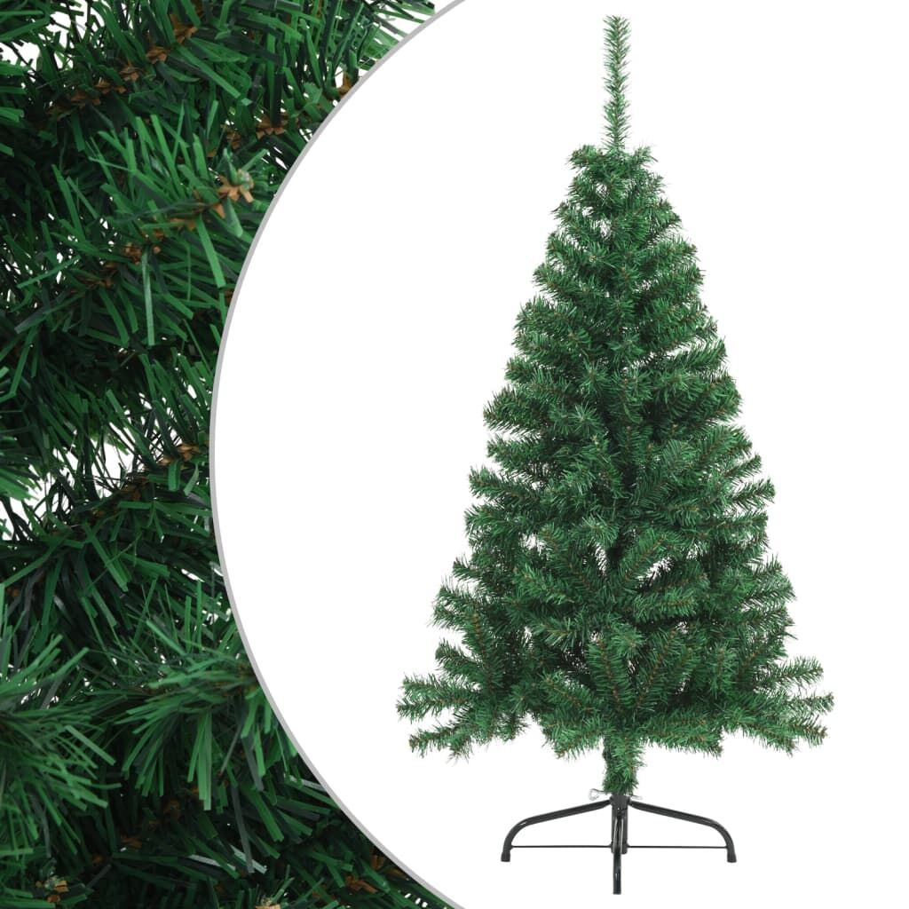 Vidaxl Medio Árbol De Navidad Artificial Con Soporte Pvc Verde 120 Cm_0